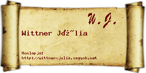 Wittner Júlia névjegykártya