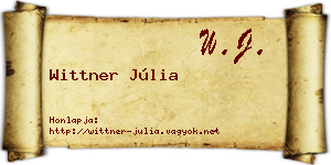 Wittner Júlia névjegykártya
